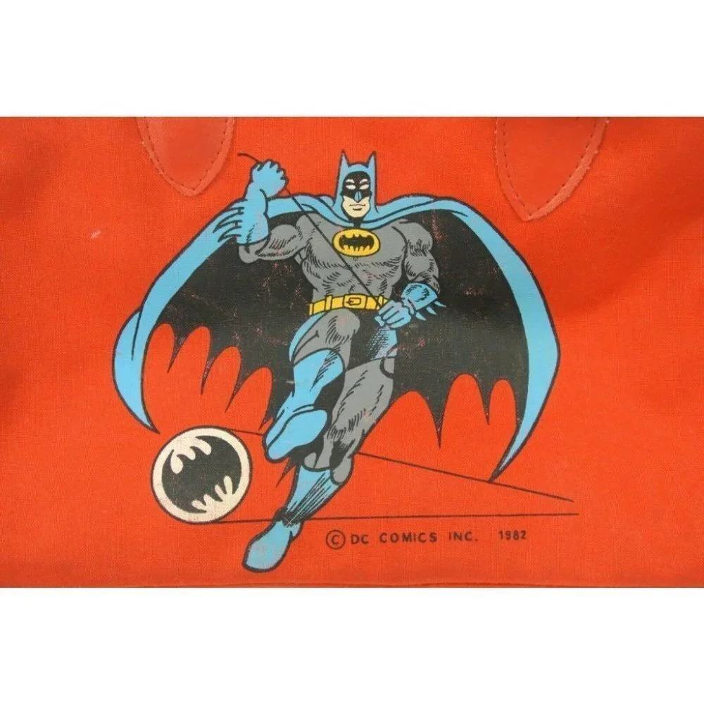 Batman Handbag Duffle Red Kids Pouch Doctor DC Comics 1982 Vtg - Picture 2 of 6